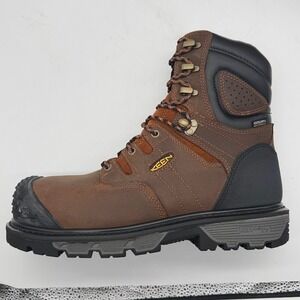 KEEN Utility Flint II Men 10.5 Steel Toe Work Boots Brown Waterproof EH